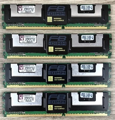 FB Dimm • 8GB Kingston Arbeitsspeicher Riegel • KVR800D2D4F5K2/4G • 4x 2GB #A - Bild 1 von 2