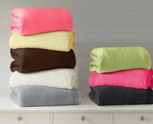 140x180cm Coral Fleece Sofa Bed Travel Blanket Large Throwover Plush Cosy Warm - Picture 1 of 8