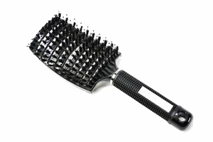 Curved Vented Boar Bristle Styling Hair Brush for Any Hair Type Men Women Gift - Picture 1 of 8