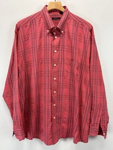 Burberry London Button Down Shirt Sz X-Large Mens Pink/red Check Plaid Made USA - Picture 1 of 7