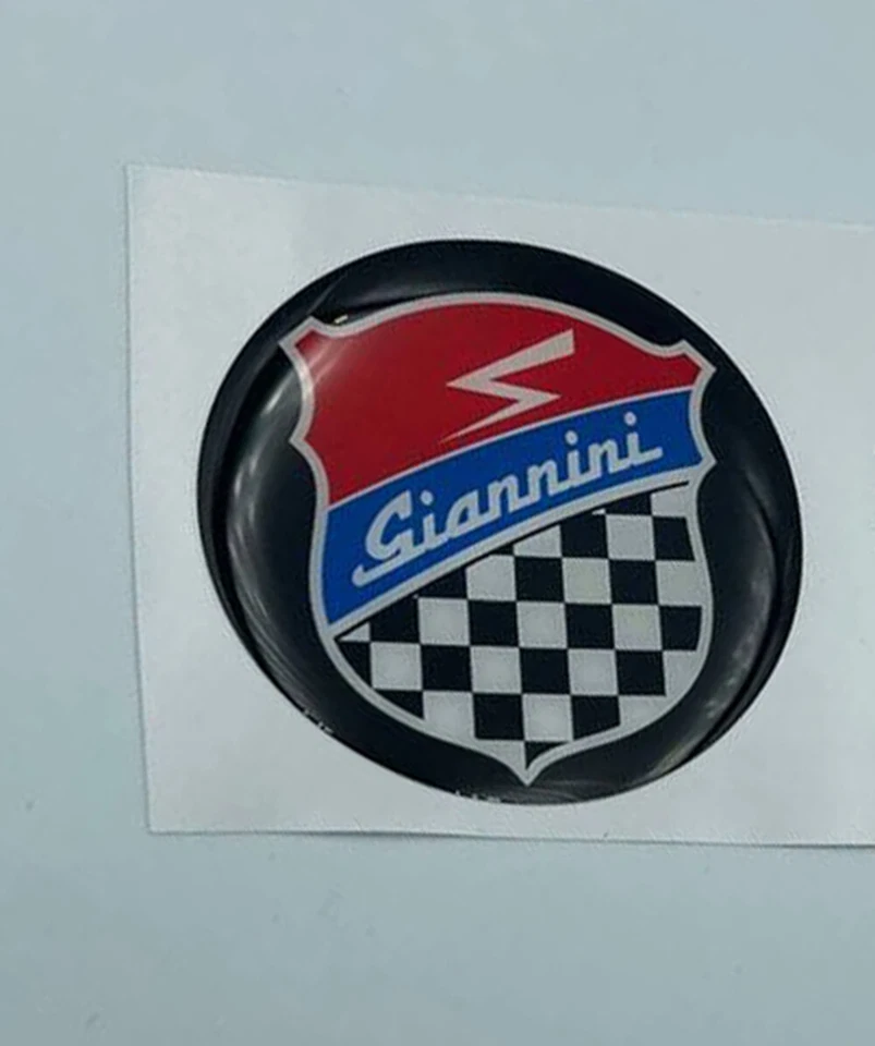 1 Adesivo Resinato Sticker 3D Fiat 50 mm GIANNINI NERO