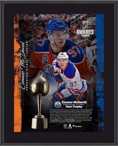 Connor McDavid Edmonton Oilers 10.5" x 13" 2017 Hart Trophy Winner Plaque Cover