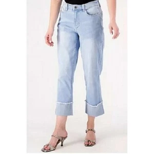 Susan Graver normale Stretch Denim Freundin Jeans mit Manschette Plus 20 (4411) - Bild 1 von 7