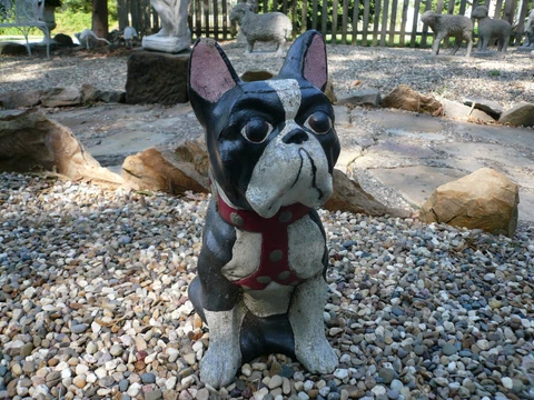 OLD SCHOOL VINTAGE CEMENT/CONCRETE BOSTON TERRIER DOG BOSTY BOY COLLAR/ HARNESS Cover