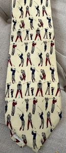 Pierre Cardin Necktie ~ Golf Themed ~ Vintage - Picture 1 of 3