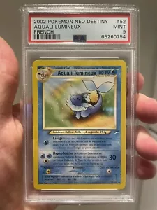 PSA 9 MINT Aquali Lumineux Light Vaporeon French Pokemon Neo Destiny POP 2!!! - Picture 1 of 6