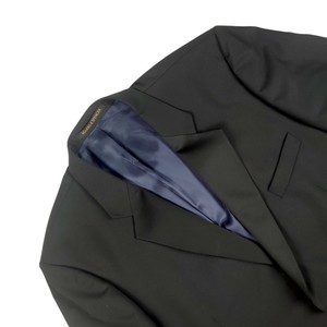 ST MICHAEL M&S Vintage Mens 48" Long Black Wool Blend Blazer Tuxedo Jacket