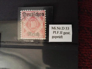 DR Mi Nr D 53 Pl F.  II  gestemp geprüft s. Bilder Kw etwa 250,00 € - Bild 1 von 2