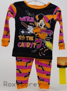 Pijama Disney Halloween Naranja Negro Minnie Mouse Ropa de Dormir Talla 12 Meses - Imagen 1 de 1