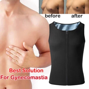 Gilet uomo ginecomastia compresso gilet cerniera canotta dimagrante body shaper - Foto 1 di 22
