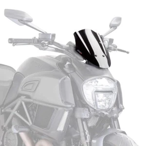 Puig Sport Display Windschutz Windabweiser Schwarz Opak Ducati Diavel 2014 - - Picture 1 of 6