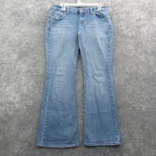 Aeropostale Women Jeans 11 12 Blue Denim Light Wash Mid Rise Stretch Flare Pants