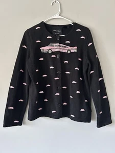 Vintage Michael Simon Pink Cadillac Cardigan Sweater Size Medium - Bild 1 von 9