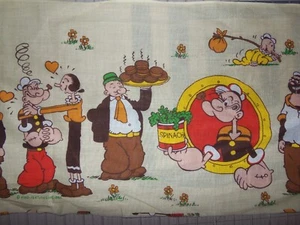 Vintage Popeye The Sailor Man  1980  Cotton Blend By The  36'L  x 11.5'W NEW - Picture 1 of 4