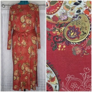 Johnny Was Paisley Lace Janie Favorite Long Sleeve Tie Front Knit Dress Sz L NWT - Picture 1 of 8