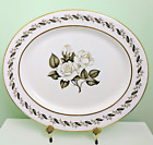 Royal Worcester "Bernina" Oval Serving Platter: White Roses, 15.2", England