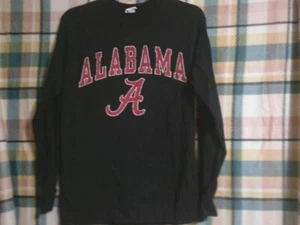 Pre-Owned Mens Alabama Crimson Tide Long Sleeve TShirt  -Sz S-100% Cotton-Black - Picture 1 of 12