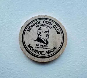 Wooden Token Monroe Coin Club 20th Anniversary 1962-1982 - Bild 1 von 2