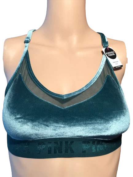 Victoria's Secret Pink Light Support Padded Sport Bra Velvet Teal L Victoria