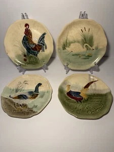 (4) French Majolica Plates Choisy le Roi 19th Century Boulenger - Picture 1 of 13