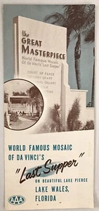 Folleto de mosaico de colección La gran obra maestra del lago de Gales FL Da Vinci Última Cena años 50 - Imagen 1 de 3