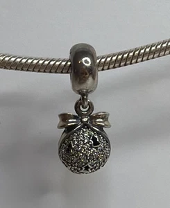 Authentic PANDORA 2014 Black Friday Christmas Ornament Dangle Charm 791411CZ - Picture 1 of 4