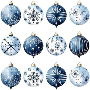 20 Tovaglioli Di Natale in Blu Come Decorazione Da Tavolo. Tovaglioli Di Carta C - Foto 1 di 12