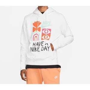 Nike Have a Nike Day Graphic Print French Terry Drawstring Hoodie Unisex Size M - Picture 1 of 8