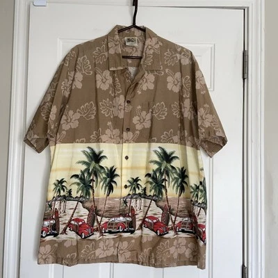 Camisa hawaiana Winnie Fashion para hombre XL bronceada surfista manga corta abotonada Foto 1 de 4