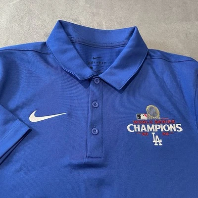 Camisa Polo de los Dodgers de Los Ángeles Para Hombre Pequeña Serie Mundial 2024 Campeones MLB Nike Foto 1 de 4
