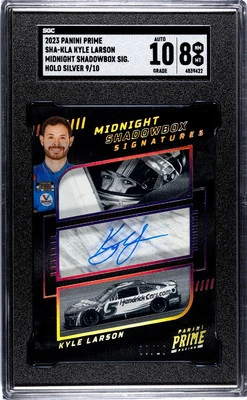 Assinaturas 2023 Panini Prime Kyle Larson Midnight Shadowbox /10 - Imagem 1 de 2