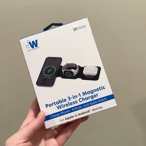 Just Wireless 3-w-1 Magnetyczna bezprzewodowa stacja ładująca 20W Nowa z otwartą skrzynką - Zdjęcie 1 z 8