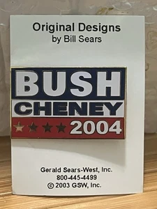 MINT Bush Cheney Campaign Lapel Pin 2004 RED, WHITE AND BLUE NEW OLD STOCK! - Picture 1 of 2