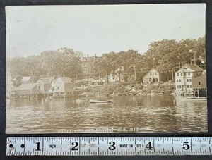 Antique 1909 Real Photo Postcard Waterfront St. Stephen New Brunswick Posted - Picture 1 of 5