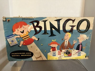 Pressman Bingo Game Vintage 1960s Original Box with Metal Spinner - Image 1 of 4