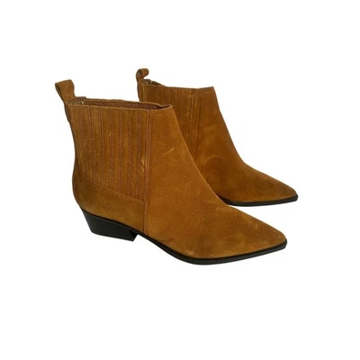 Marc Fisher LTD Womens Tan Suede Pointed Toe Chelsea Ankle Boots Size 5.5M - Image 1 of 4