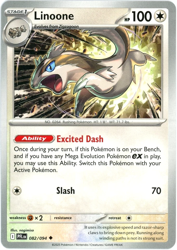 Linoone 082/094 - ME02 Phantasmal Flames PFL - Pokemon - NM/M English - Image 1 of 1