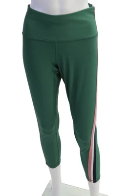 Leggings Athleta feminina listrada detalhe cintura alta tornozelo verde tamanho G - Imagem 1 de 4