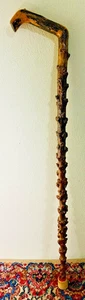 🔥Vintage Thorn Wood Cane Walking Stick, Slanted Handle, 33.5" Highest Point🔥 - Picture 1 of 6