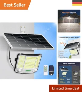 Moderne Solarlampe mit Bewegungsmelder, 4000LM, Fernbedienung, - Bild 1 von 11