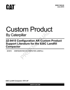 Caterpillar 2Z 9415 Configuration 826C Landfill Compactor Parts Catalog Manual - Picture 1 of 1