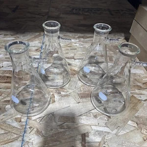 (4) PYREX 500mL Glass Graduated Heavy Wall Filtering Flask w/11mm Sidearm 5340 B - Picture 1 of 5