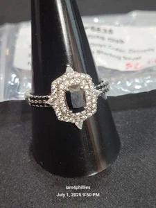 Bomb Party The Sterling Club RBP6835- Sz 10, Black Onyx Cubic Zirconia - Picture 1 of 4