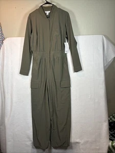 Athleta NWT Brooklyn Heights Women's Size 10 Olive Casual Boho Wide Leg Jumpsuit - Picture 1 of 15