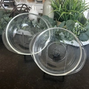 Vintage Pyrex #022, #023 Clear Glass 2 Qt. Round 8 1/2" Casserole Baking Mixing - Picture 1 of 8