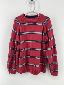 Gap Pullover Knit Sweater Boys Size 8 Medium Red Blue White Stripes Fast Ship - Picture 1 of 7