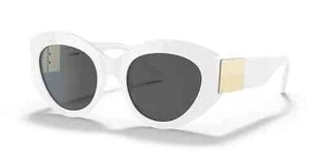 Gafas de sol Burberry BE4361 3007/87 marco blanco ovalado con lente gris oscuro 51 mm - Imagen 1 de 3