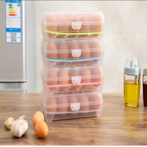 15 cajas con soporte para huevos bandeja caja de almacenamiento huevos refrigerador contenedor de plástico estuche - Imagen 1 de 15
