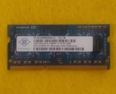 NANYA 2GB 1Rx8 PC3-12800S-11-10-B2 NT2GC64B88G0NS-DI Memory - Image 1 of 2