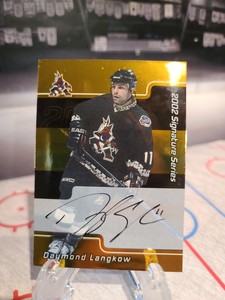 Daymond Langkow 2001-02 Be a Player Signature Series Auto Gold #142